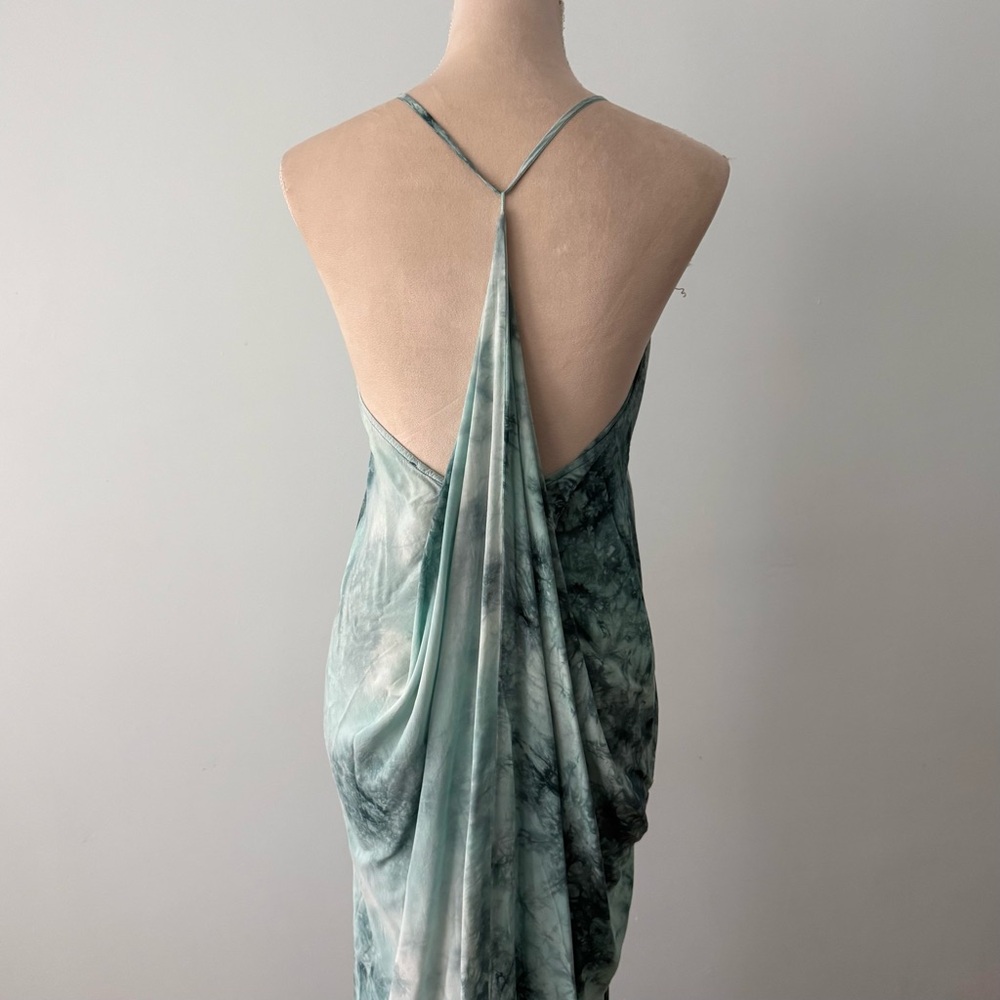 💙🌊 Love Stitch Tie Dye Open Back Maxi Dress M Draped Coastal Boho - Picture 8 of 13